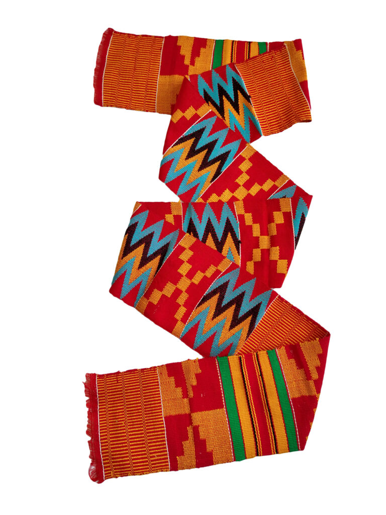 Authentic Kente Fabric Strip Ghana Cotton Cloth Handwoven Cotton