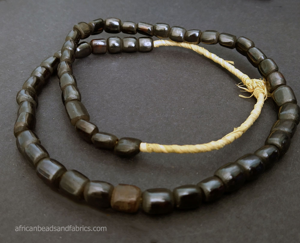 Dark African Bone Beads Kenyan handmade strand