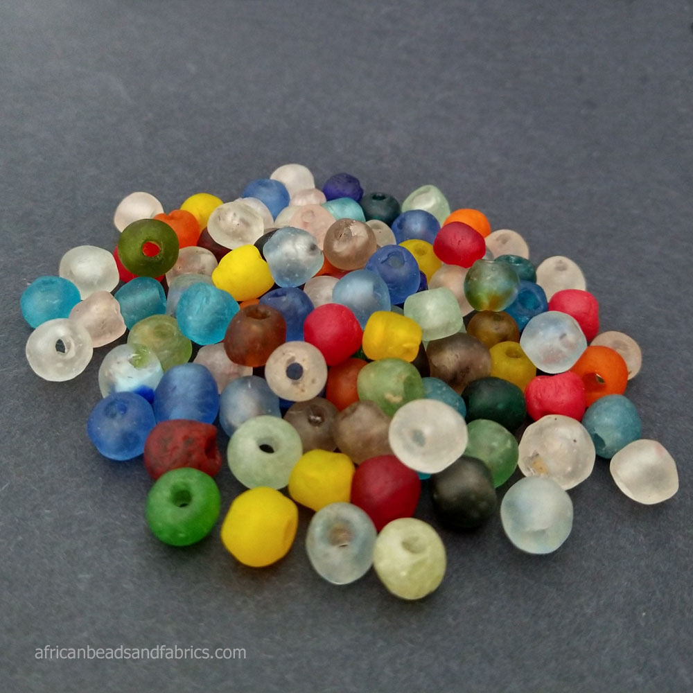 African Recycled Glass Beads Mixed Lot